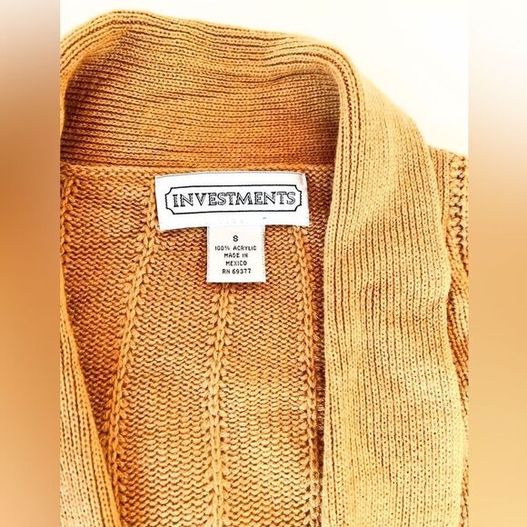 Investments Women Solid Cardigans cozy romantic chic wrap long sleeve size S - Picture 5 of 6